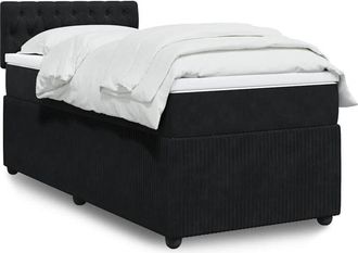 vidaXL Cama Box Spring Con Colch&oacute;n Terciopelo Negro 80x200 Cm Vidaxl