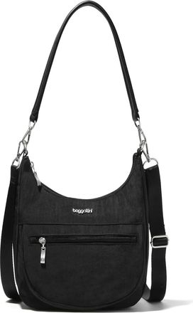 Baggallini Womens Modern Pocket Half Moon Shoulder Bag with Crossbody Strap