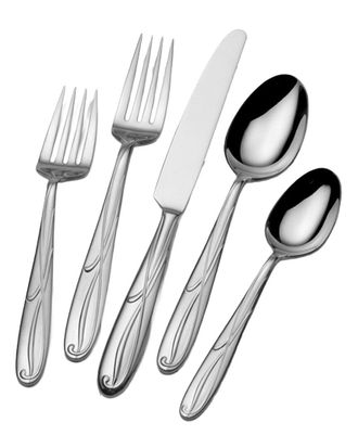 Mikasa Cocoa Blossom 65Pc 18/10 Stainless Steel Flatware Set, Service For 12