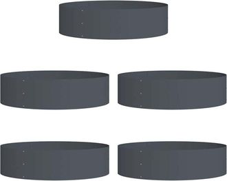 vidaXL Jardineras 5 pcs Antracita 80 x 80 x 20 cm Acero Vidaxl