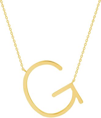 MAX + STONE 14k Yellow Gold Plated Sterling Silver Large Sideways Block Initial Letter