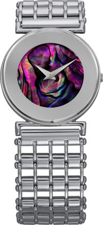 Jowissa WoMens Elegance Purple Mother-of-Pearl Stainless Steel Watch - Silver - One Size