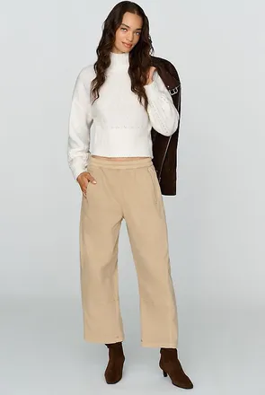 Pilcro Izzie Cropped Mid-Rise Barrel-Leg Pants