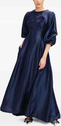 Baruni Rula embellished puff-sleeve dress - Blue