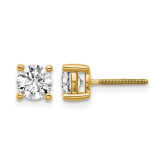 Diamond2Deal 14k Gold 1/5 ct Round Lab Grown Diamond Stud Earrings Screw Back VS Clarity, D-E Color