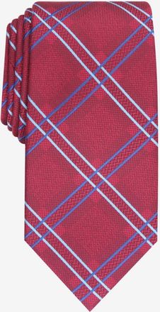 Perry Ellis Mens Denner Classic Plaid Tie Red Size Regular