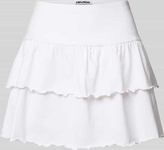 Review Minirock im Stufen-Look in Weiss, Gr&ouml;&szlig;e XL