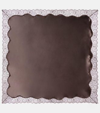 Magda Butrym Lace-trimmed silk satin scarf