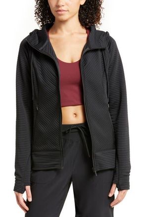 Zella Zen Ottoman Full Zip Hoodie in Black at Nordstrom, Size Small