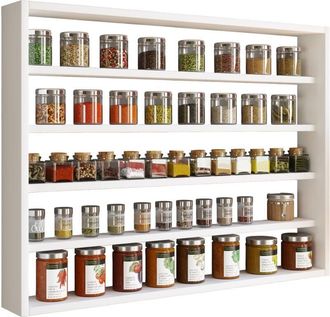 ebuy24 Estante de cocina de madera vcm Colgante Dimensiones aprox. al. 60 x an. 80 x p. 10 cm Estante colgante con cinco compartimentos Estante de pared