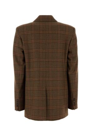 MM Studio Plaid Virgin Wool Blazer - Brown