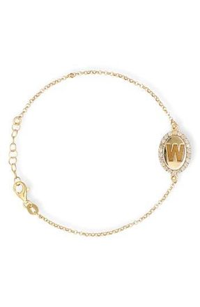 Meshmerise Diamond Initial Disc Bracelet in Yellow-W at Nordstrom Rack