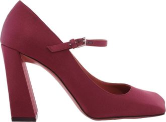 Amina Muaddi Charlotte Satin Mary Jane Pumps, Brand Size 35.5 ( US Size 5.5 )