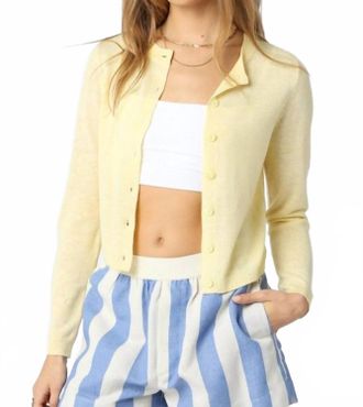 Olivaceous Rhodes Knit Cardigan In Pale Butter