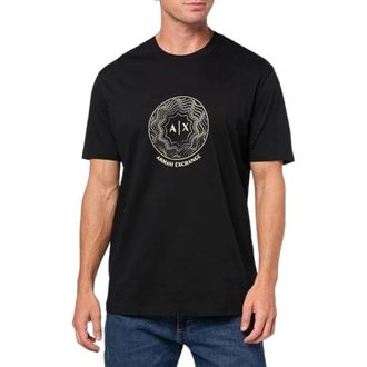 A|X Armani Exchange T-shirt met gouden logo - Heren - T-shirts - Zwart - L - Katoen - Tops