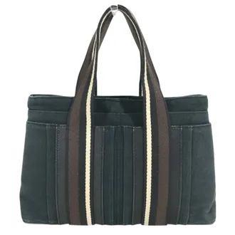 Herm&egrave;s Navy Canvas Tote Bag (Pre-Owned)