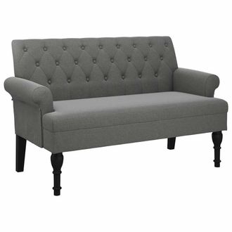 vidaXL Banco Con Respaldo Tela Gris Oscuro 120x62x75,5 Cm Vidaxl