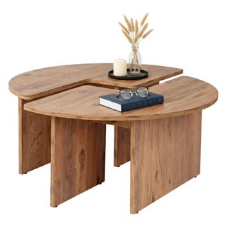 Dmora Mesa De Caf&eacute; Codroipo, Mesa De Centro Baja, Revistero Para Sof&aacute;, Estante De La Sala De Estar, 90x90 H41 Cm, Pino - Dmora