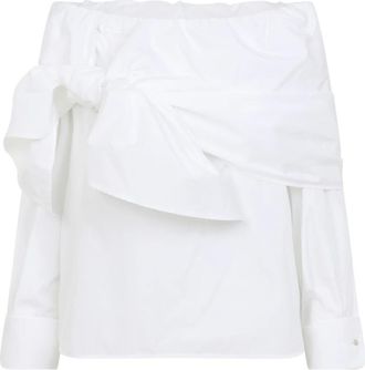Max Mara Curvone Shirt - Dames - Blouses - Wit - 2XS - Katoen - Overhemden
