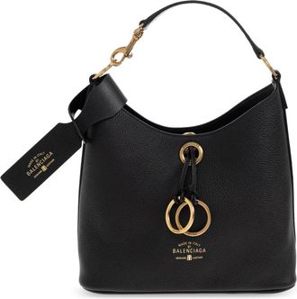 Balenciaga Carrie Small Hobo Bag - Dames - Handtassen - Zwart - ONE Size - Leer - Tassen