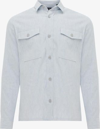 Genti Linnen Overshirt | Lichtblauw