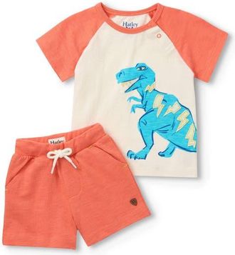 Hatley Kids Stegosaurus T-Shirt & Shorts Set in Natural at Nordstrom, Size 18-24M