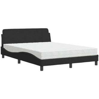 vidaXL Cama Con Colch&oacute;n Terciopelo Negro 140x190 Cm Vidaxl