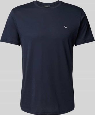 Emporio Armani T-Shirt mit Label-Patch in Dunkelblau, Größe XL
