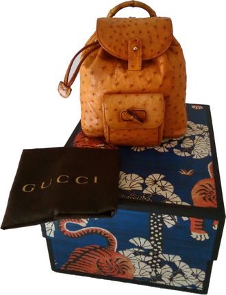 Gucci Bamboo mini ostrich backpack