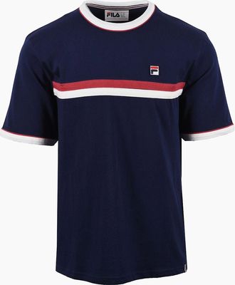 Fila Mens FILA ROSARIO T-SHIRT FILA NAVY/GARDENIA/GARNET - Fila Navy Gardenia Garnet - Size: 44