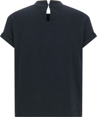 Brunello Cucinelli Womens Blue Cotton T-Shirt