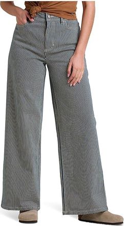 Toad&Co Balsam Wide Leg Pants Womens Jeans Midnight Stripe : 12 30.5, Cotton/Denim/Elastane
