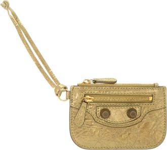 Balenciaga Gold Leather Coin Purse/Coin Case (Pre-Owned)
