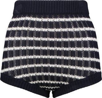 Red Valentino Gestreepte Short - Dames - Bermuda - Blauw - S - Wol - Korte Broeken