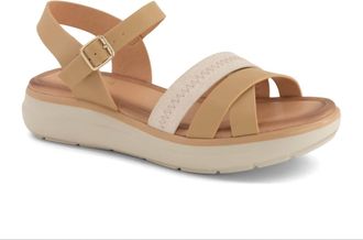 Andrea Womens Wedge Sandal In Beige