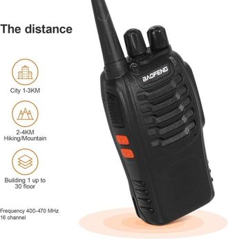 Elle Walkie Talkie De Largo Alcance, Walkie Talkie Profesional De 16 Canales, Radios Recargables Ctcss/dcs De 1500 Mah, Alcance De 1 A 3 Km, Para Supervive
