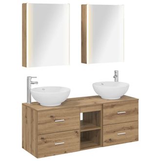 vidaXL Juego De Muebles De Ba&ntilde;o 5 Pcs Roble Artesanal Vidaxl