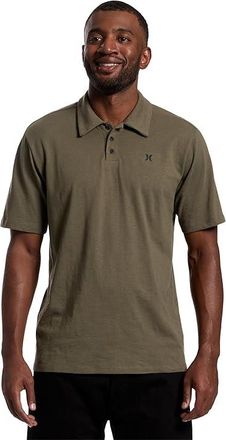 Hurley Icon Slub Polo Short Sleeve Mens Clothing Olive : SM, Cotton/Polyester