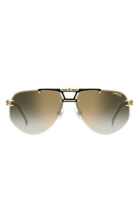 Carrera 63mm Gradient Oversize Rectangular Sunglasses in Matte Black Gold/Green at Nordstrom