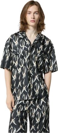 John Richmond Shirt met grafische print - Heren - Korte mouwen Overhemden - Zwart - M - Overhemden