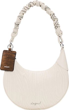 Desigual Wavy Stitch Faux Leather Shoulder Bag in Medium Beige at Nordstrom