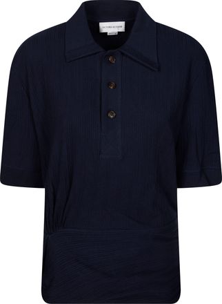Victoria Beckham Ribbed Fitted Polo Shirt