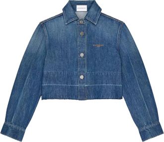 Givenchy Overhemden, Dames, Blauw, XS, Denim, Raw Edge Denim Shirt