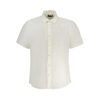 North Sails Short Sleeve Linen Shirt - Heren - Korte mouwen Overhemden - Wit - S - Linnen - Overhemden