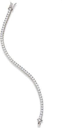 Savvy Cie Jewels RHODIUM PLATED 3mm WHITE CZ TENNIS BRACELET