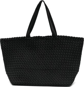 Naghedi Grote Como geweven shopper - Zwart