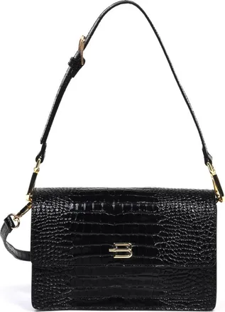 Baldinini Bolso de Hombro de Cuero con Relieve de Cocodrilo - Bags - Mujer - Negro - ONE SIZE