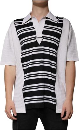 Dolce & Gabbana Polo T-shirt met korte mouwen - Heren - Polos - Wit - XL - Katoen - Tops