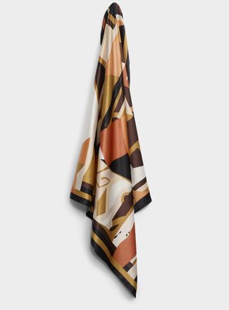 Simons Womens Abstract shapes square scarf