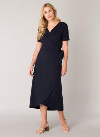 Base Level Wickelkleid BASE LEVEL Yvie, Damen, Gr. 36, N-Gr, blau (navy dunkelblau), Jersey, Obermaterial: 94% Viskose, 6% Elasthan, unifarben, figurumspielend c